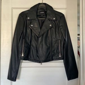 EXPRESS faux vegan leather jacket size MED